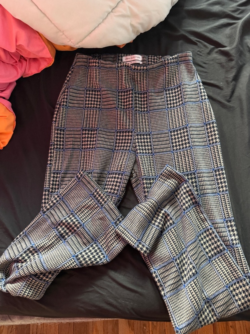 Urban Outfitters Black & Cream Plaid Trousers